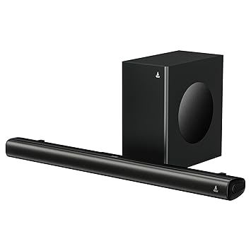 Boat Aavante 2.1 2000, 200W, EQ Modes, Multi Compatibility, Premium Design, Remote Control, v5.4 Bluetooth Sound bar, Home Theatre Soundbar Speaker(Premium Black)