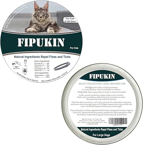 Miniatura 6 de Collar natural y seguro para pulgas y garrapatas para perros pequeños, protección de 8 meses, impermeable, 13.8 pulgadas, talla única, herramienta