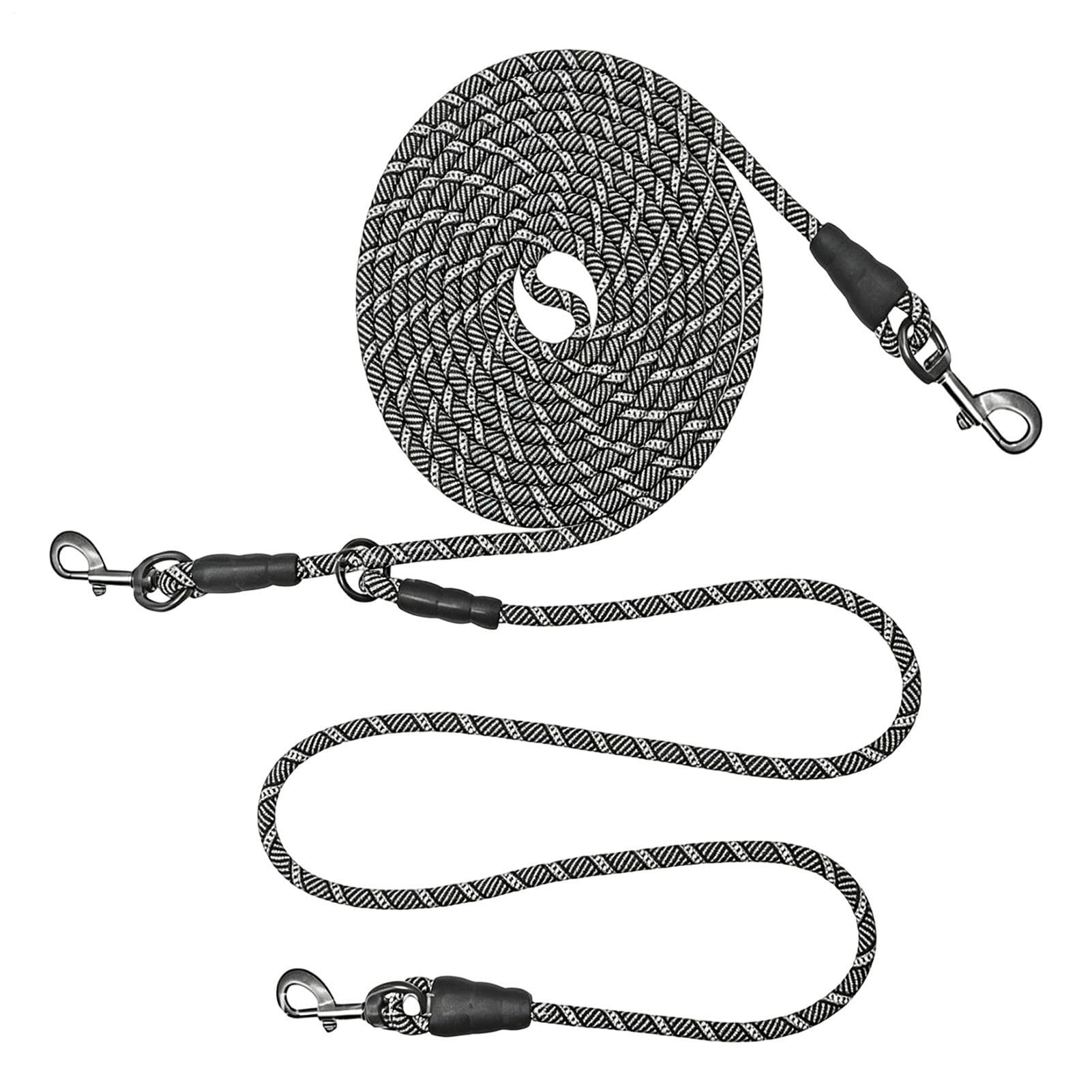 Cable de amarre para perros doble y reflectante de 6 metros para jugar