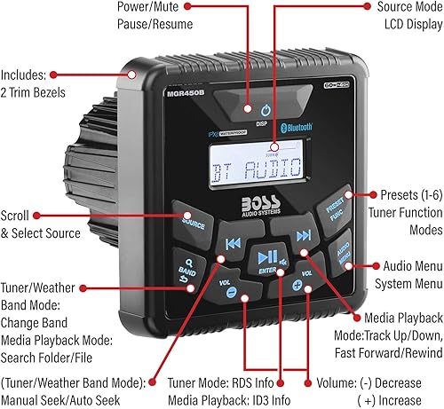 Vista 11 de BOSS Audio Systems Radio con Bluetooth empotrable, Negro