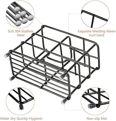 Vista 3 de Soporte para cepillos de dientes para baños, baño de acero inoxidable, cepillo de dientes negro y soporte para pasta de dientes