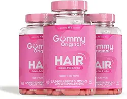 Kit 3 Gummy Hair Vitamin Cabelos Unhas Tutti-Frutti 60 Gomas