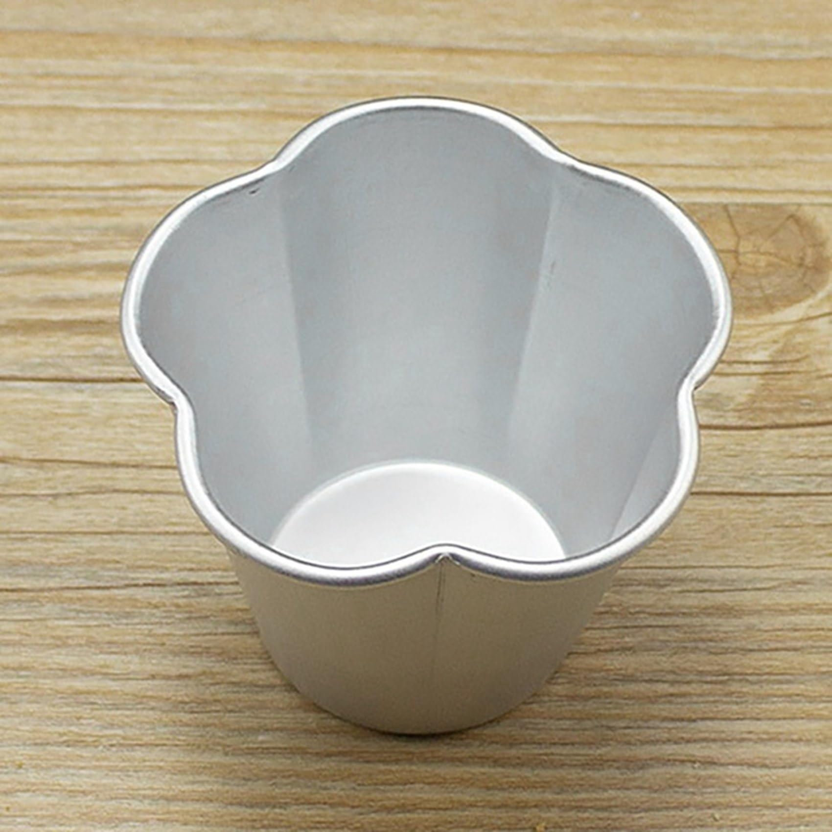 40 Moldes de Aluminio para Tartas de Huevo, de Aleación de Aluminio, con Forma de de Cinco Pétalos, para Mousse, Pudín de Gelatina y Bricolaje