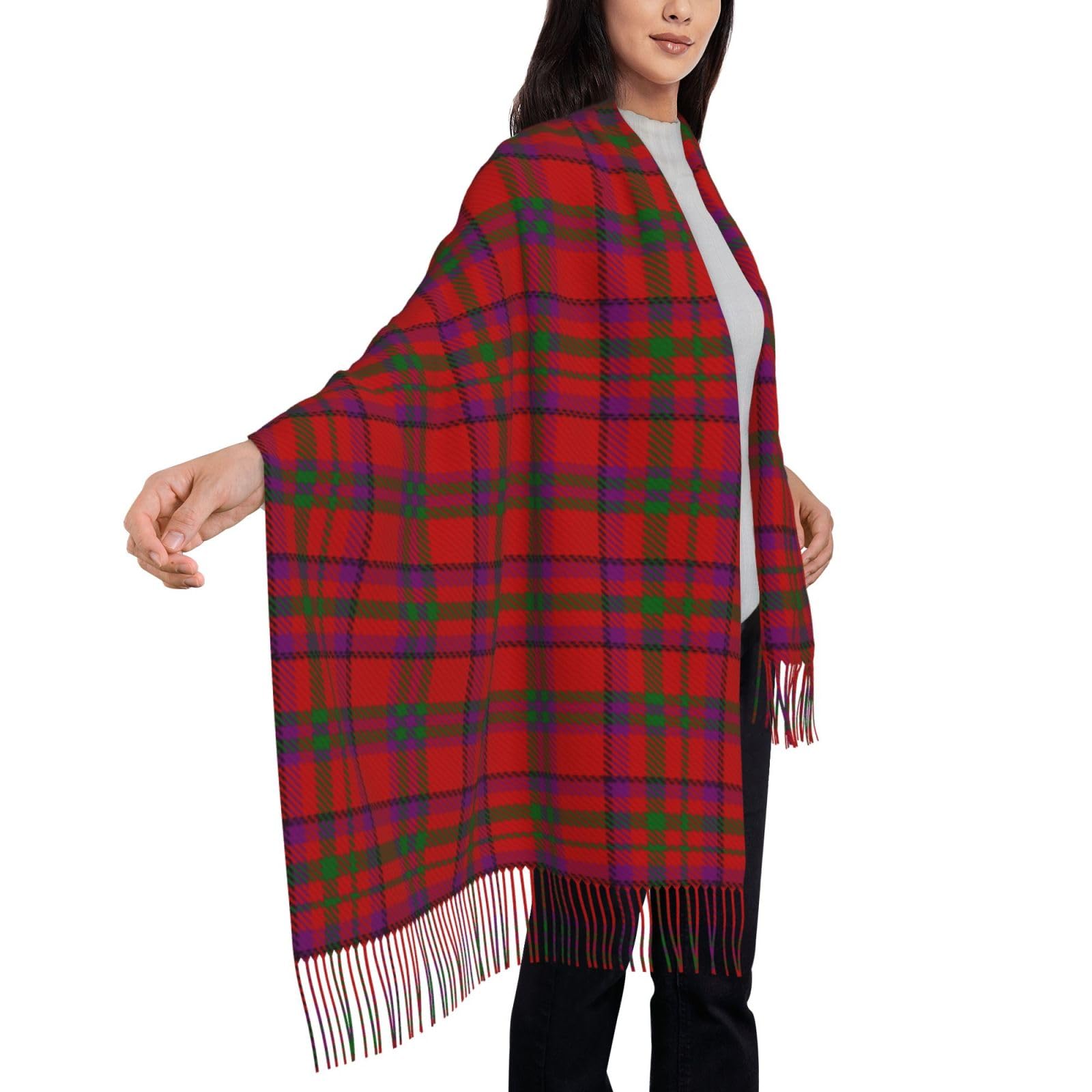 peiyeety Scottish Clan Fiddes Tartan PlaidScarf for Women Tartan Soft Cashmere Feel Pashmina Shawl Wraps, Cozy and Lightweight for Daily & Holiday Wear
