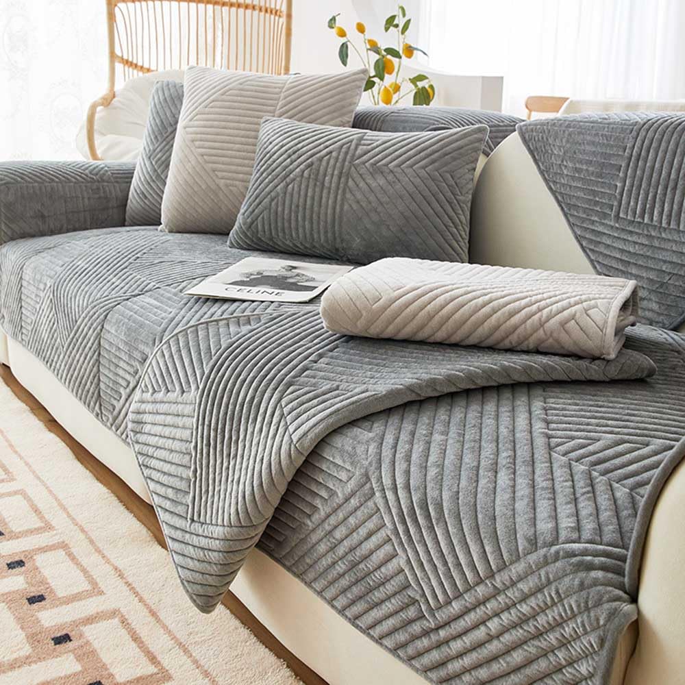 Housse de canapé en velours imperméable idéale pour les soirées en famille