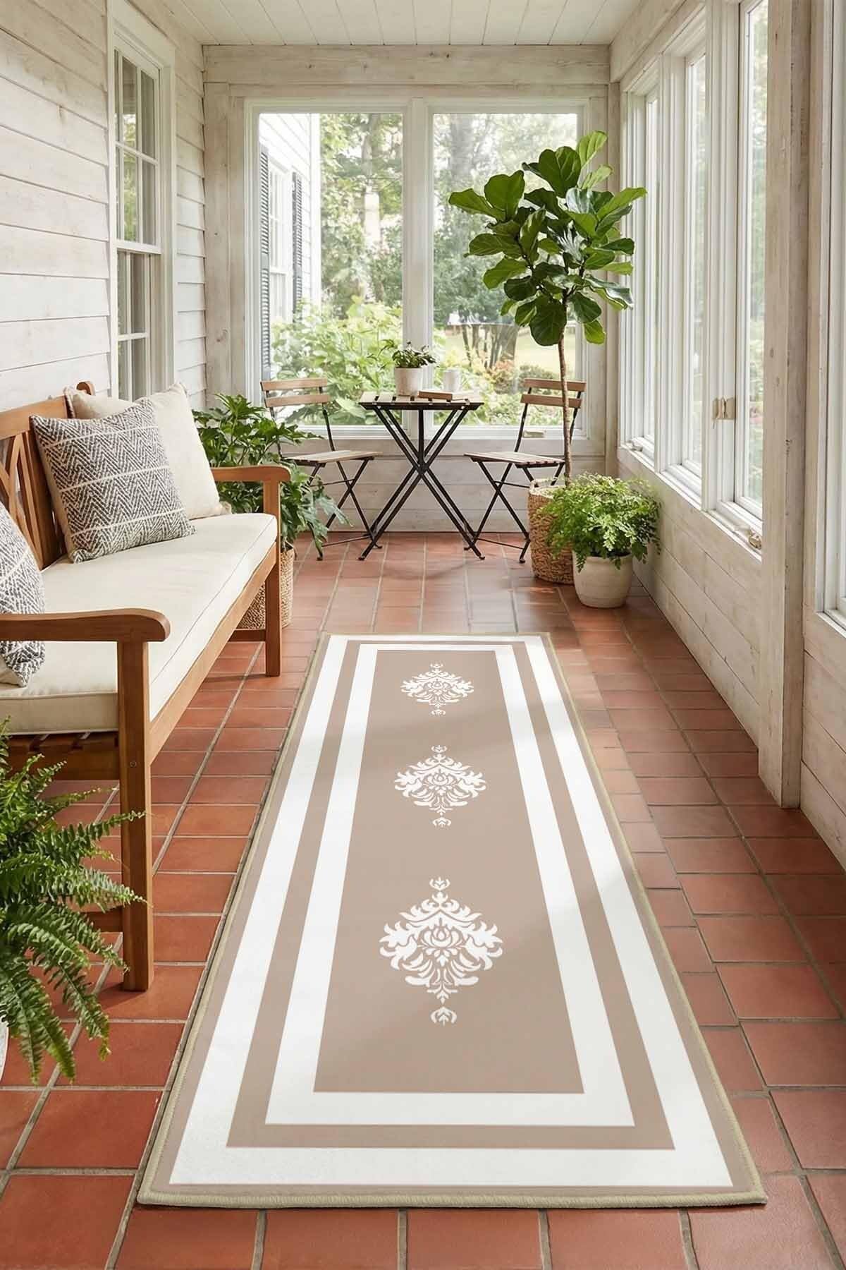 Monnhein Beyaz Vizon Yolluk Black-5 - Yıkanabilir, Kaymaz Taban, Dijital Baskılı, Leke Tutmaz, İnce Hav, Modern Koridor, Mutfak, Antre ve Salon için Dekoratif Yolluk