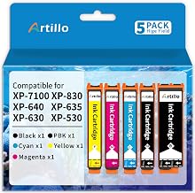 Remanufactured Compatible for Epson 410xl Ink Cartridges XP-7100 Ink 5 Pack | Compatible with 410xl epson printer ink cartridges xp-7100 ink Expression XP-7100 XP-830 XP-640 XP-635 XP-630 XP-530 Printer