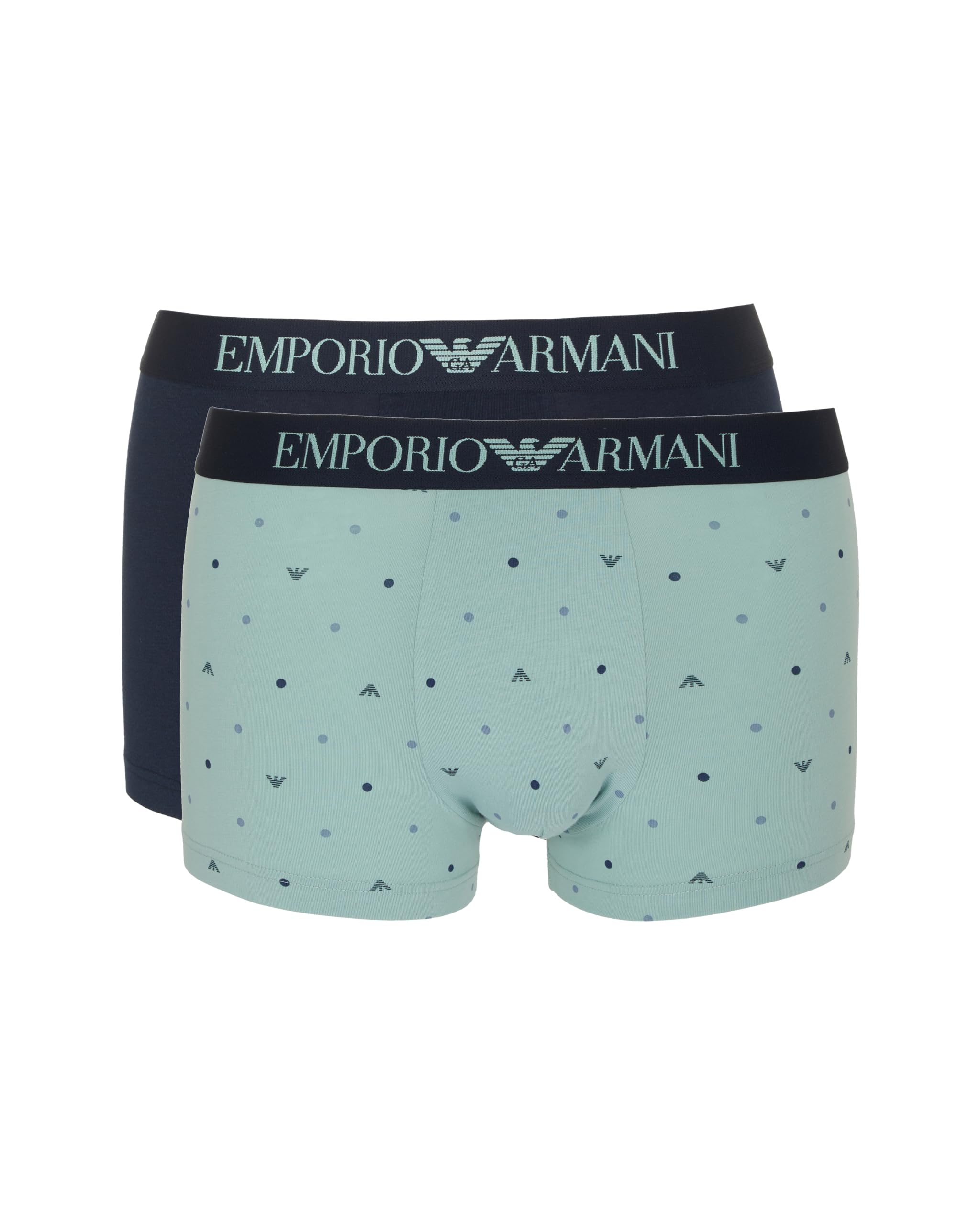 Emporio Armani Man's Classic Pattern Mix 2-Pack Trunk Green XL