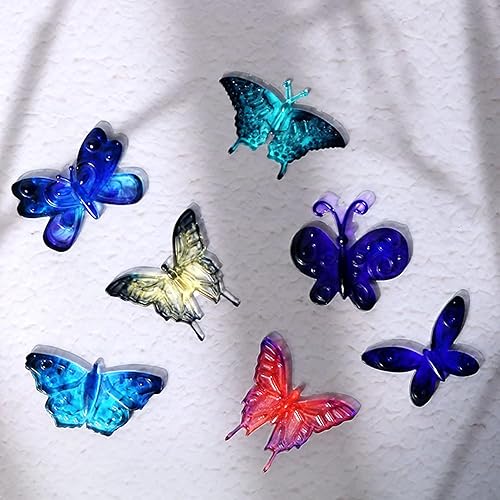 Miniatura 4 de Molde de resina epoxi de mariposa 3D, moldes de resina de silicona con forma de mariposa, aretes de mariposa, collar colgante, broche, llavero,