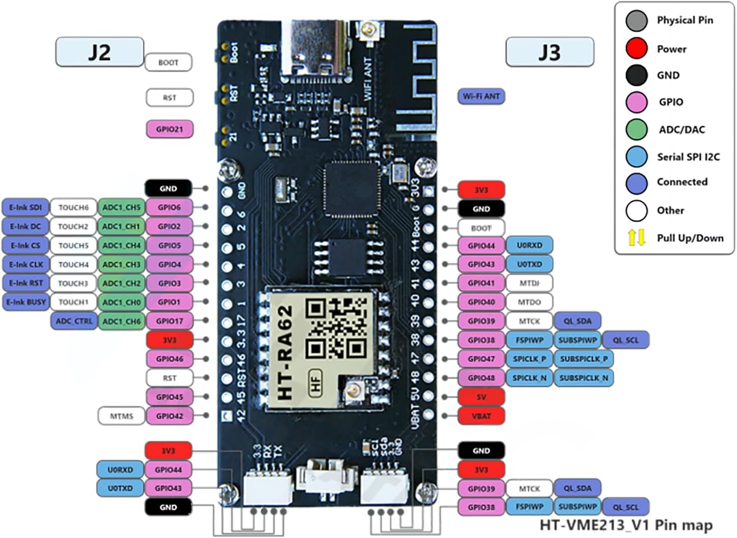 Meshtastic 2.13 inch Black White E-Ink Smart Display SX1262 LoRa Chip ESP32-S3R8 IoT Development Kit 902-928MHz with BLE WiFi Compatible with Arduino