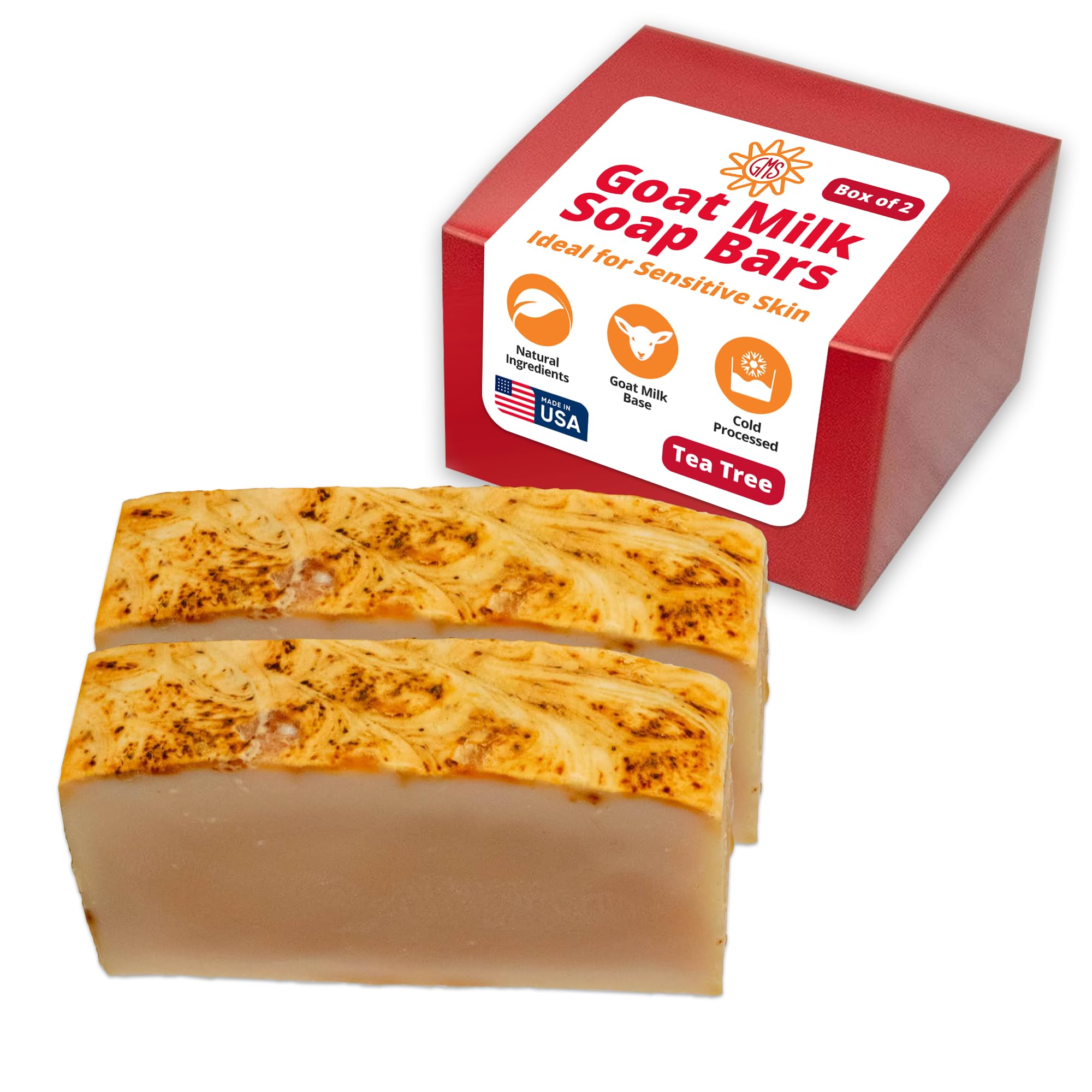 Goat Milk Soap - TEA TREE | Natural Soap Bars For Women and Men, Face Soap for acne - Handmade (Box of 2)