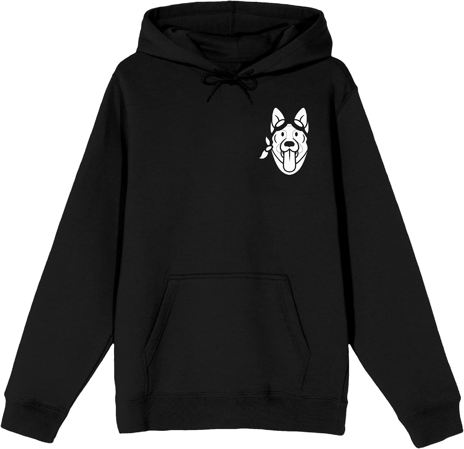 Fallout Video Game White Dog Face Men's Black Hooded Sweatshirt-S