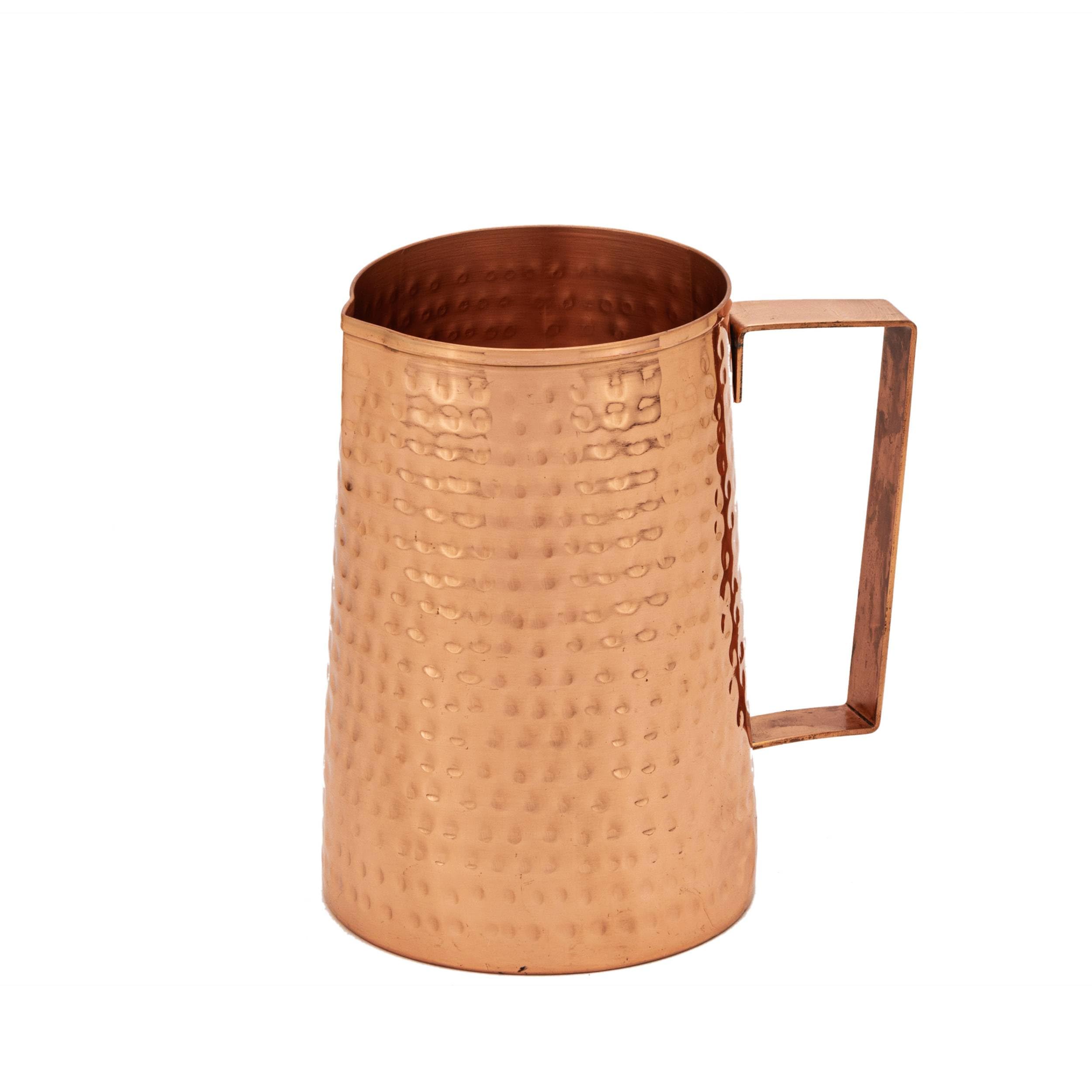 NKlaus Hammered dzbanek miedziany 1500 ml - czysta miedź (100%), ręcznie wykonany dzbanek na wodę, ajurwedyjski dzbanek miedziany 16155
