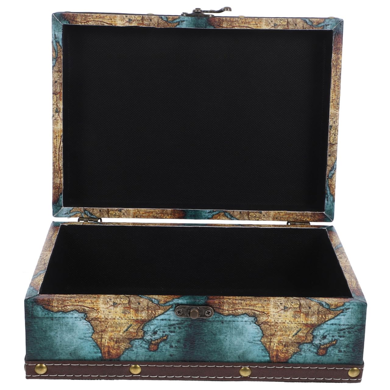Boîte en bois vintage de haute qualité BESTYASH coffret en cuir texturé carte antique