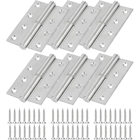 4 Inch Lift Off Hinge 6 Pack Black Door Hinges Durable Flag Hinges, No