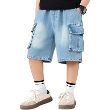 Jeans Shorts for Boys Girls Knee Length Wide Leg Skater Cargo Jorts Kids Denim Shorts 5-15Y