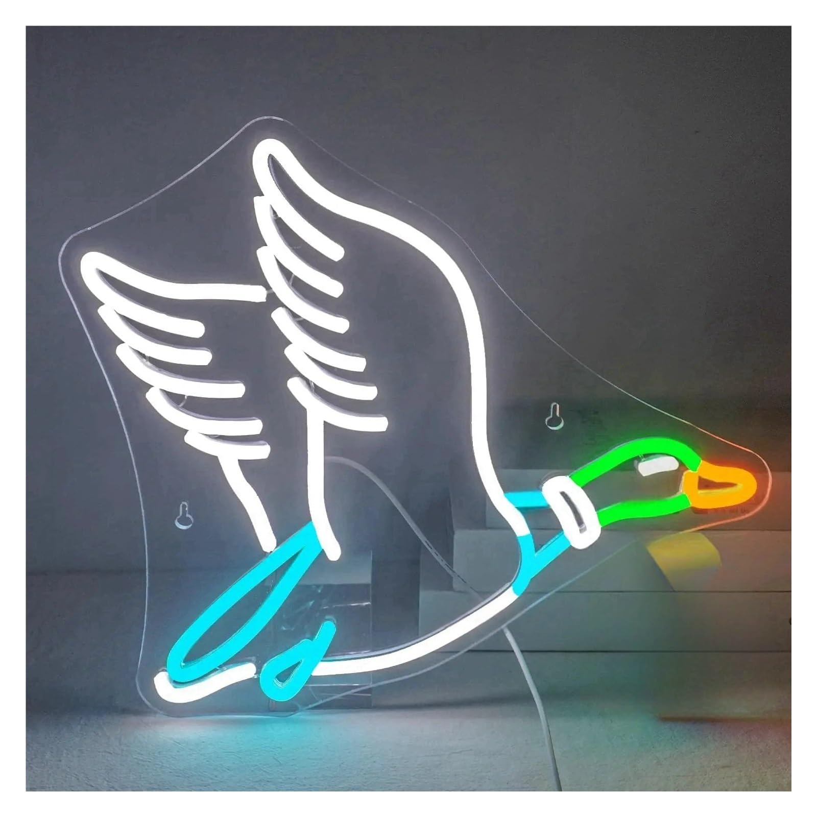 SHOUXI Sign Lamp Goose Neon Sign Light Dimmable for Bedroom Game Room Man Cave Party Personalized Wall Decor USB Powered Lamp 14.8inx12.4in