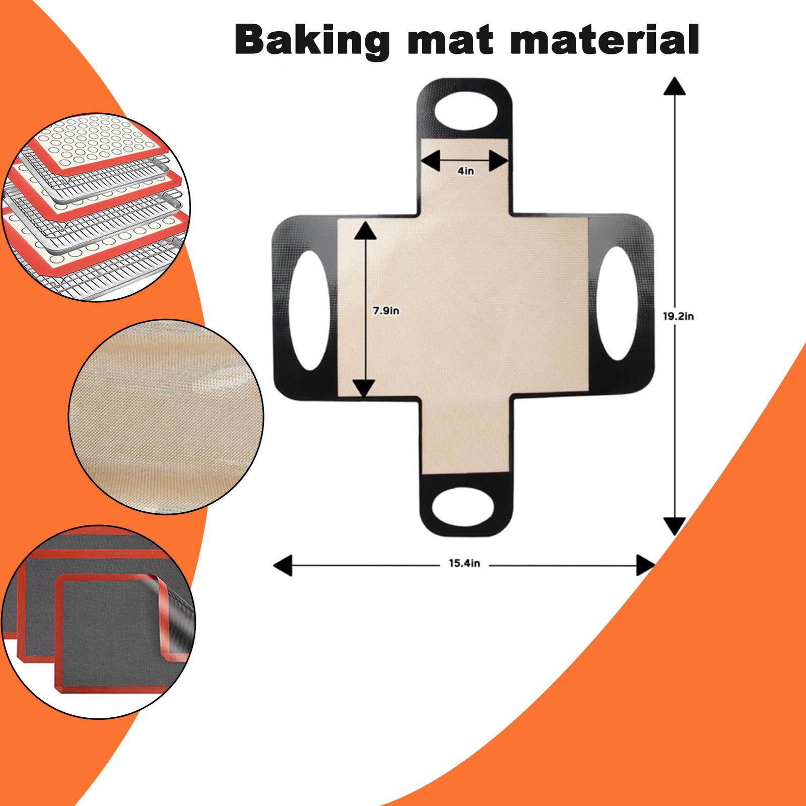 Papier Cuisson Reutilisable Tapis Silicone, Tapis de Transfert à Pâte Antiadhésif avec 4 Poignées - Support Moule à Pain Réutilisable 9x5 - Silicone 90g Sans Odeur Papier Cuisson Reutilisable Tapis Silicone, Tapis de Transfert à Pâte Antiadhésif avec 4 Poignées - Support Moule à Pain Réutilisable 9x5 - Silicone 90g Sans Odeur