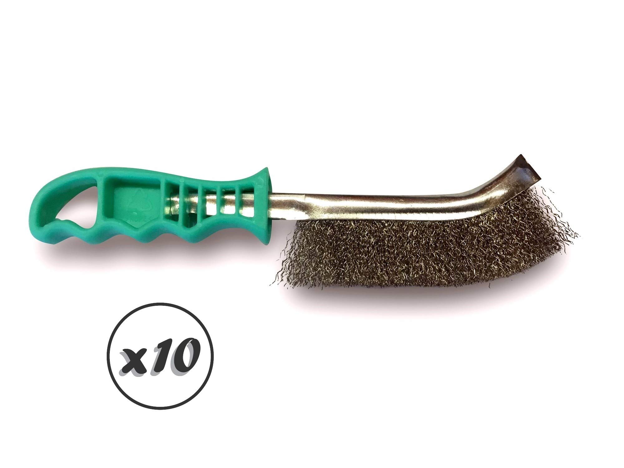 Cepillo de mano metálico convexo | Pack de 10 | 1 fila de acero inoxidable 0,30 | Cepillo y limpieza de óxido o soldaduras | Uso ocasional o intensivo | SKRIB | Kibros 8SPIVIx10