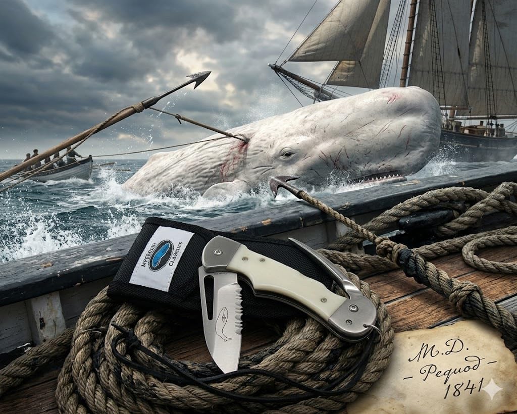 Myerchin AF300P Gen 2 Captain Pro Rigging Knife & Spike | White Bone Handle + BONUS Leather Safety Lanyard | German Marine Steel | Pro Sailing Kit