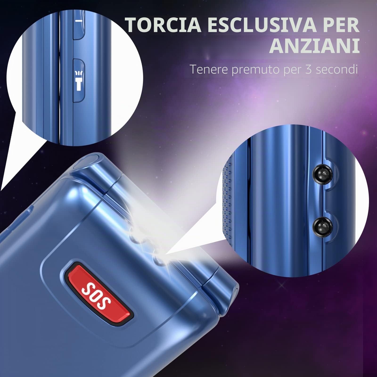 Telefono Cellulare per Anziani, Flip Telefoni Cellulari con Tasti Grandi