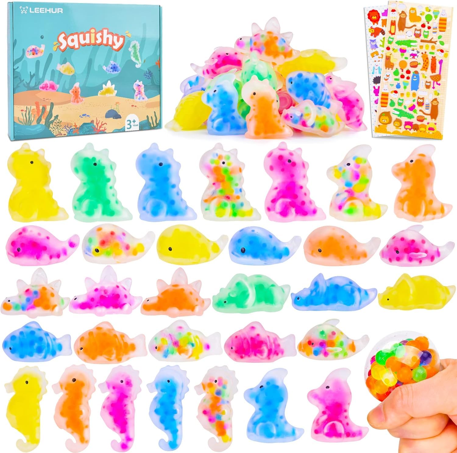 Amazon | LEEHUR スクイーズ 動物 ストレス解消グッズ 48個 スクイーズ
