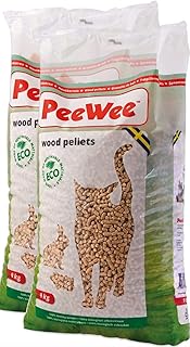 PeeWee 28 L / 18 KG Holzstreu Katzenstreu Einstreu Bio Öko Streu Pellets (2x9kg) product image