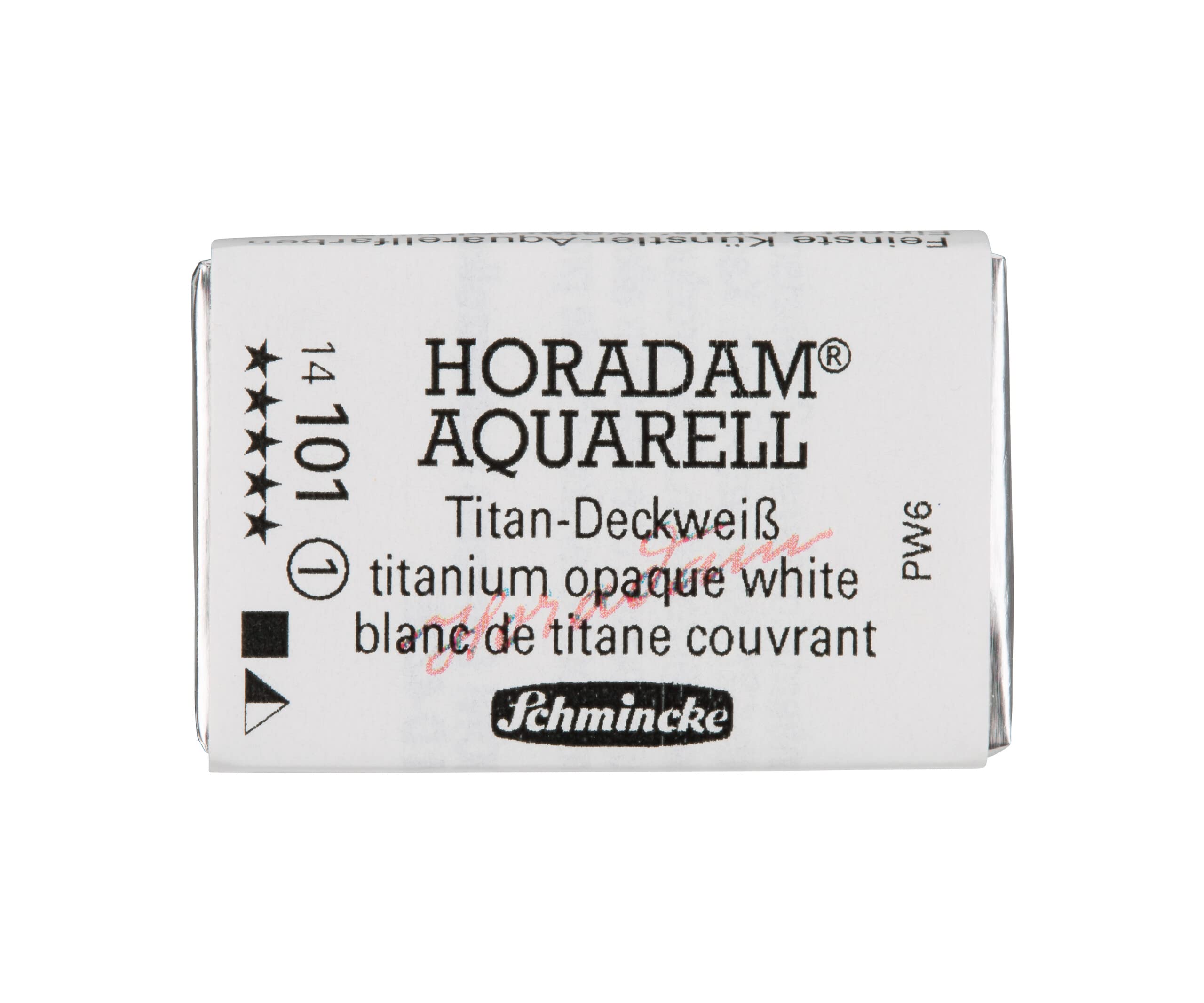 Schmincke - HORADAM® AQUARELL - Finest Artists' watercolours, 101 Titanium Opaque White, 14 101 043, 1/1 pan