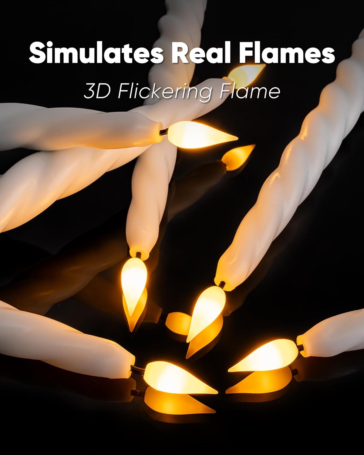 Flickering Flameless Taper Candles with Timer, Real Wax White Twisted Taper Candles Battery Operated, 9.6 Inch Led Candlesticks with Remote Control for Christmas, Wedding, Home Decor - Image 8