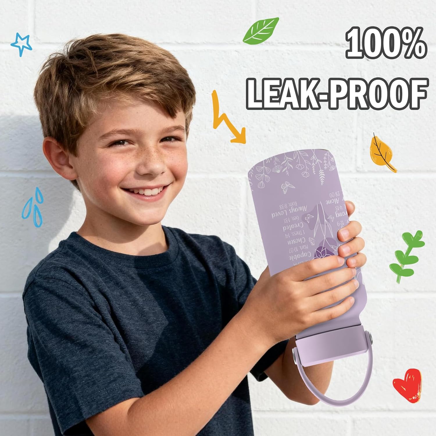 Christian Gifts for Women, 25 oz Stainless Steel Water Bottles with 2 Lids, Inspiration Religious Gifts for Mom Sisters Friends, Purple Cups for Travel Sports Outdoor - Image 5