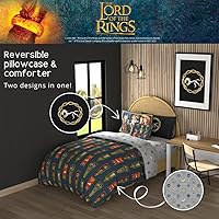 Vista 149 de Franco - Juego de ropa de cama coleccionable Nintendo Donkey Kong, 5 piezas, edredón reversible supersuave y juego de sábanas con funda