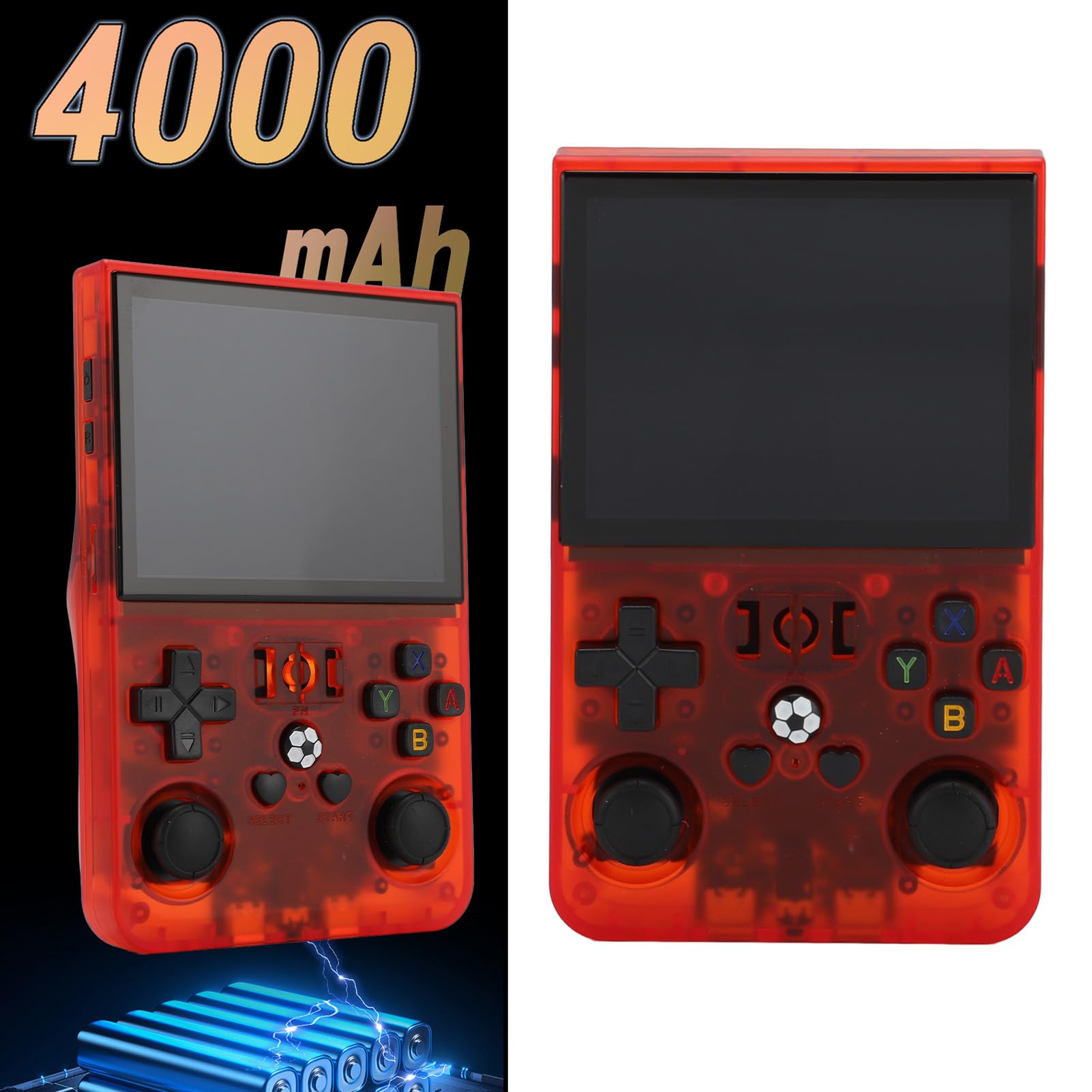 Handheld Retro Game Console, 4000 MAh Bateria, 3,5 -calowy Ekran IPS, Układ RK3326, Podwójne Joysticks, z Przyciskami L / R, małą kartę Pamięci do Przechowywania (128GB)