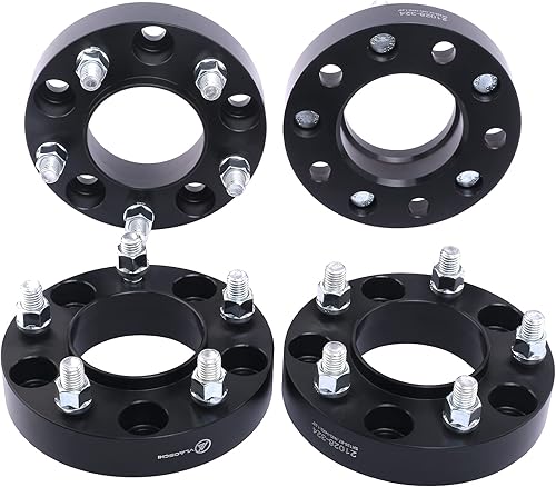 Miniatura 1 de VLAOSCHI Espaciadores de rueda centrales de 5 x 135 forjados negros de 1 pulgada con pernos de 14 x 2 compatibles con Ford Lin-coln 5 Lug para F150