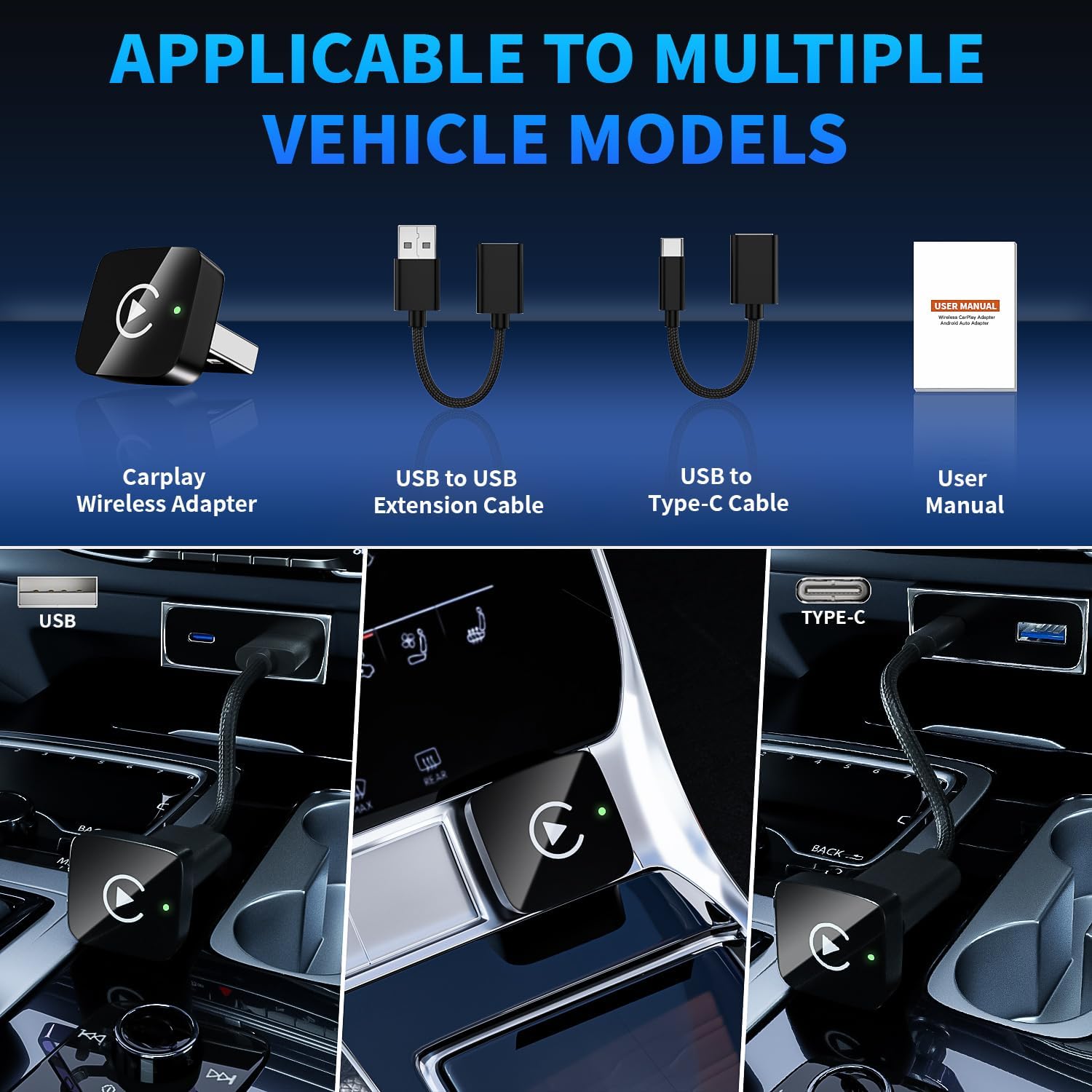 2 in 1 Wireless CarPlay and Android Auto Adapter for iPhone, Plug&Play Mini USB/USB C Car Play Adapter Fast and Stable Connection,No Delay Convert Wired to Wireless CarPlay for iPhone 8+/Android 11.0+ - Image 7