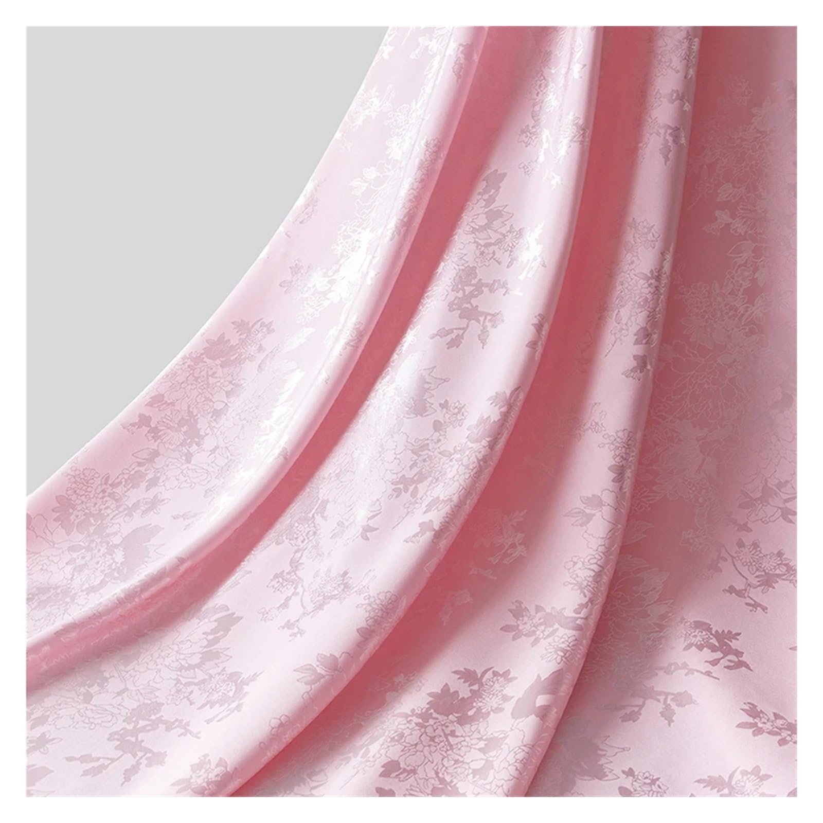 Satin Fabric Imitation Silk Fabric Floral Jacquard Satin Brocade for Sewing Dress for Craft(Color2,1M)