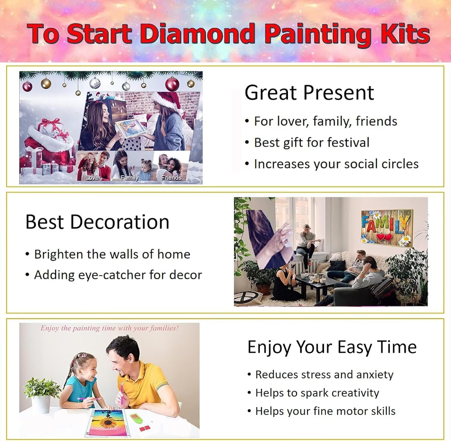 Diament Malarstwo Zen Diament Malarstwo Dorosły DIY 5D Pełne złoto Haft Diament Duży format, Sztuka kryształowa dla dorosłych Początkujących Dzieci Obraz Płótno Cekiny do dekoracji wnętrz Prezent