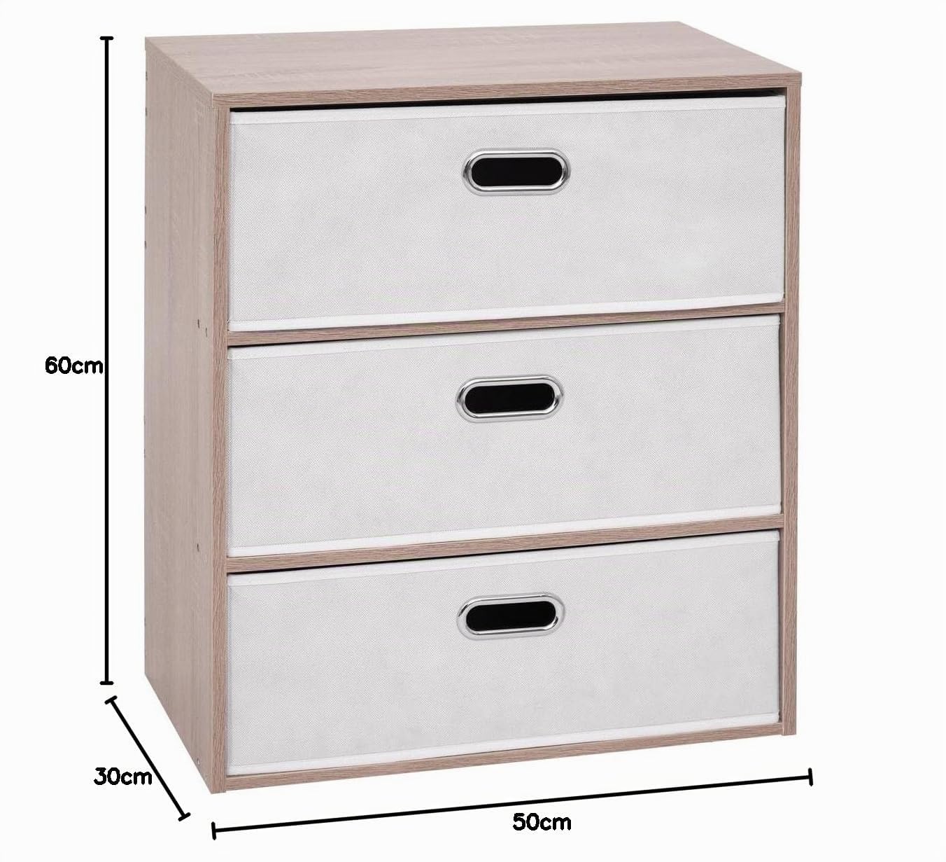 5 five simply smart 5Five - Commode Dress UP Beige - 3 Tiroirs - 50x30x60cm - Meuble de Rangement Fonctionnel, Organisation Chambre, Mobilier Design et Pratique