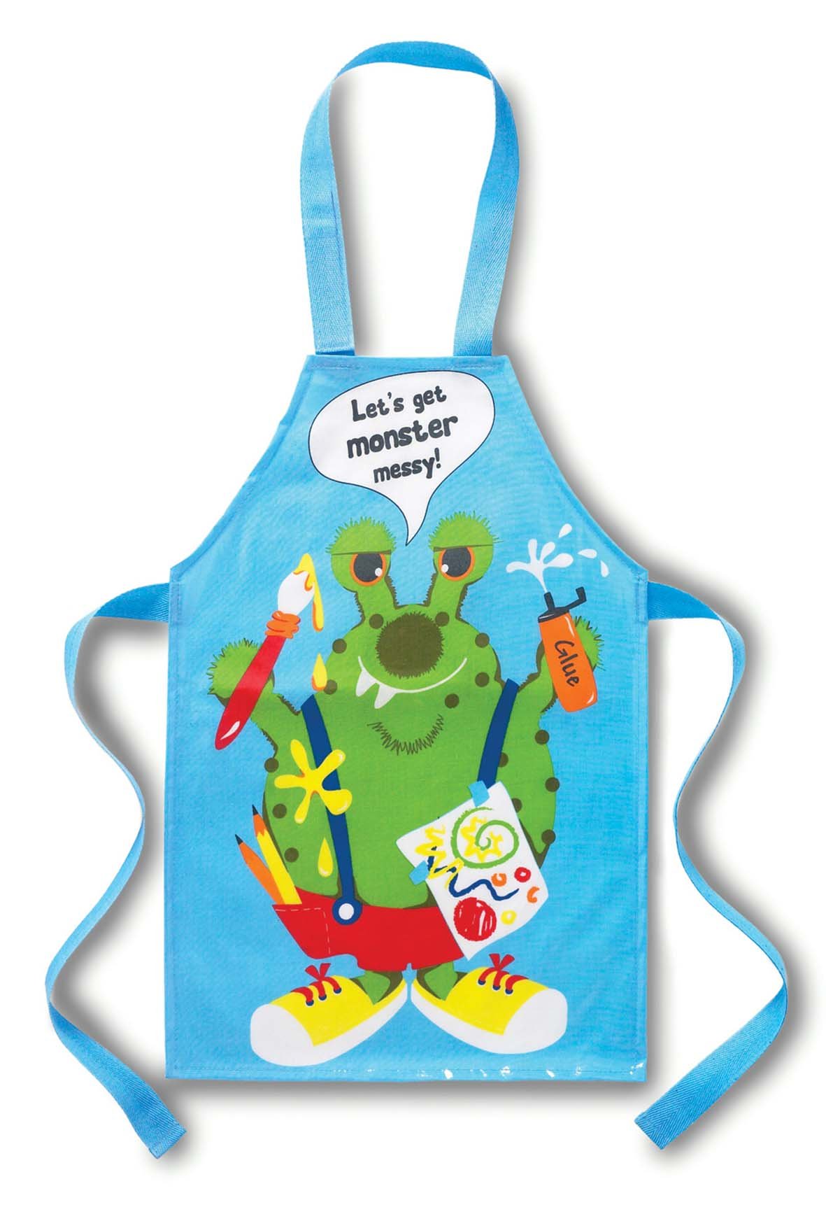 Cooksmart Monster Kids British Designed Pvc Kids Apron | Kids Aprons For Cooking, Arts & Crafts Or Other Hobbies | Childrens Aprons For Baking, Cooking, Cleaning Or Arts & Crafts