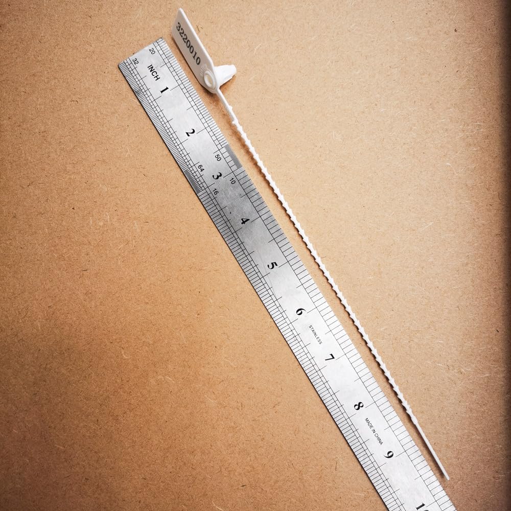 Plastic Security Seals Tags Numbered Tamper Proof Seals Self Locking Zip Ties 9.84" Length White (Pack of 500)