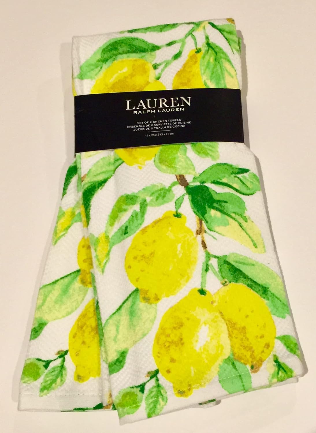 Floral Kitchen Dish Towels | Perfect for Baking, Crafting, and Everyday Use Towels Set of Two - 17 x 28 inches in (Lemons)