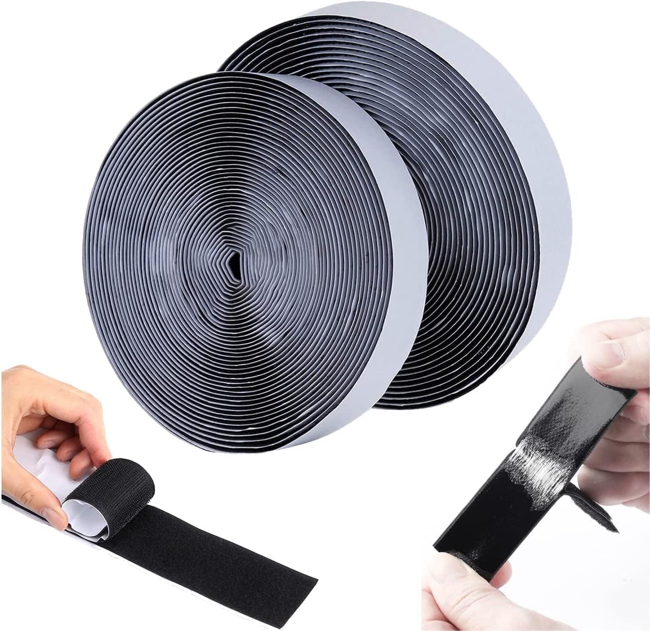 SIOPAWORLD Velcro Self Adhesive Hook & Loop Tape for Stationary, Pictures, Tools, Household Purposes, Schools, Office, Door Net & Window Net Replacement Accessory (25mm* 5 Meter) (Black)-image-25