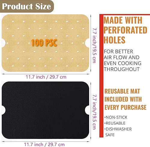 Miniatura 9 de WMKGG 100 piezas de papel pergamino sin blanquear para hornear, hojas de papel pergamino precortadas de 12 x 16 pulgadas para cocinar, asar a la