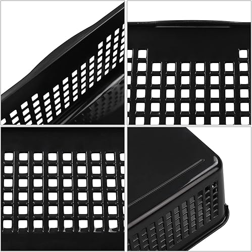 Miniatura 3 de CadineUS Paquete de 6 cestas de plástico A4, bandejas negras para oficina