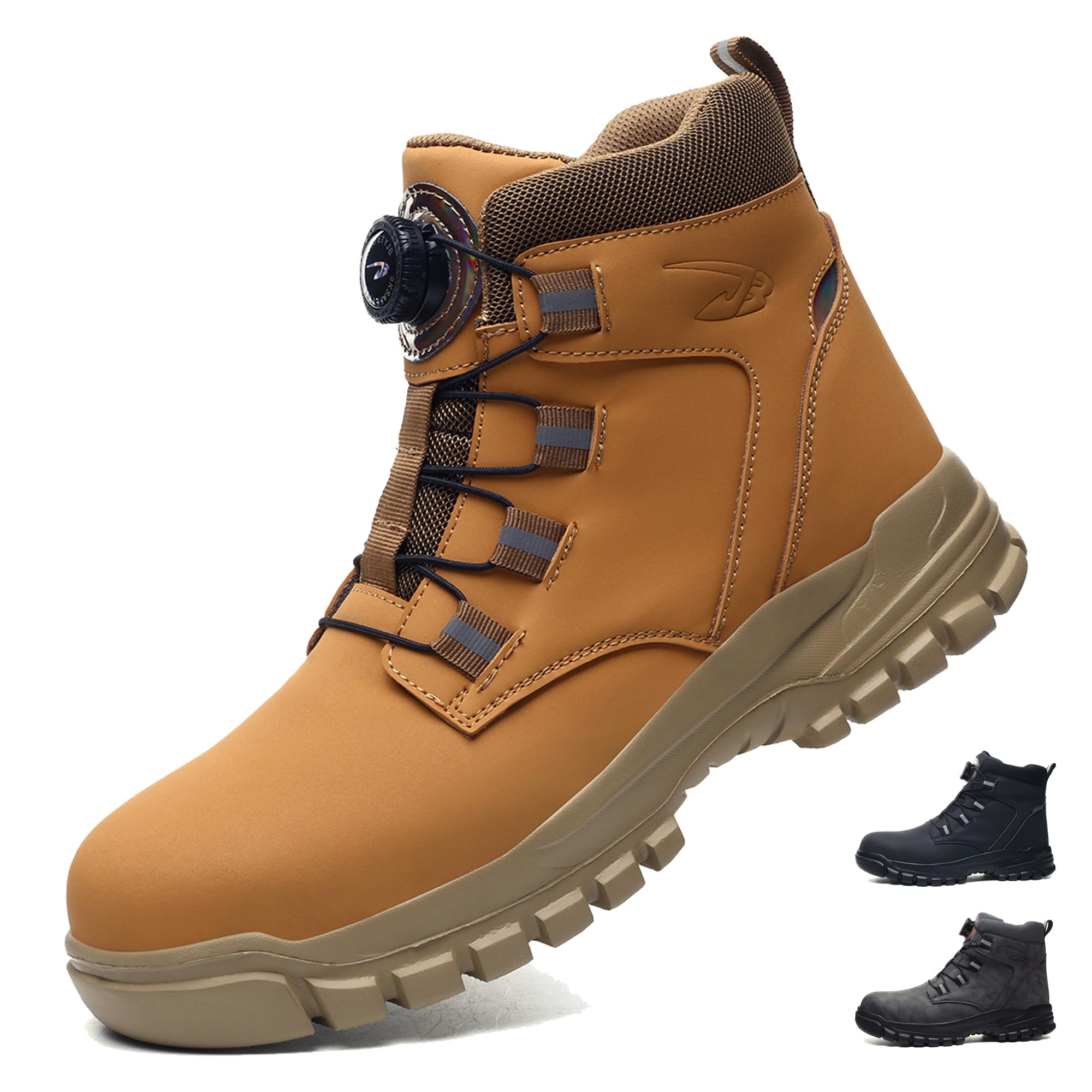 Buty ochronne Mężczyźni Kobiety Wodoodporne Lekkie Buty robocze ze stalowymi noskami Antypoślizgowe buty ochronne 37-45 EU, Żółte, 38 EU