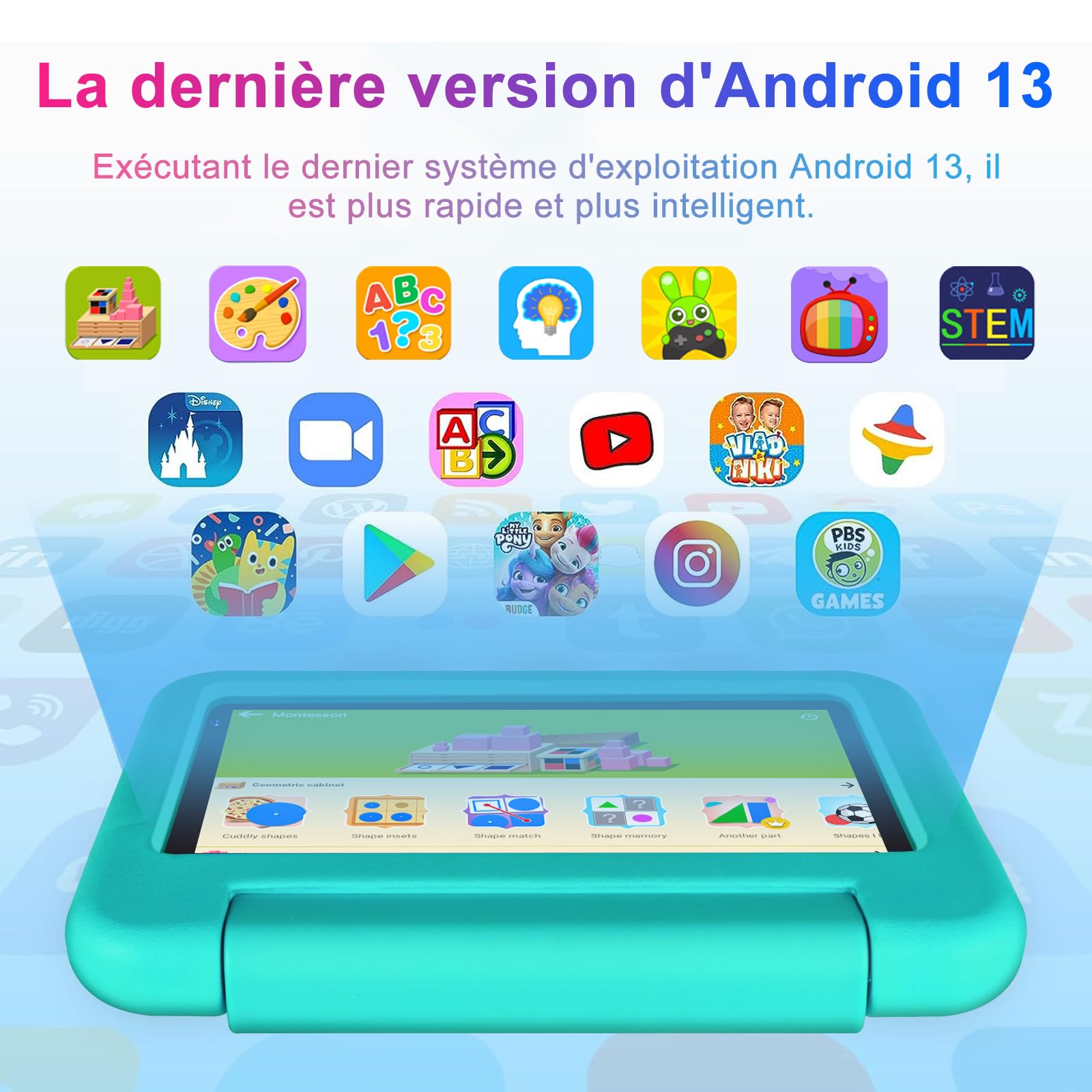 Tablette Enfant Android 13 - 7 Pouces Avec Contrôle Parental