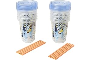 Bluey Take & Toss Snack Cup: Spill-Proof Toddler Straw Cups for Bluey-Themed Parties