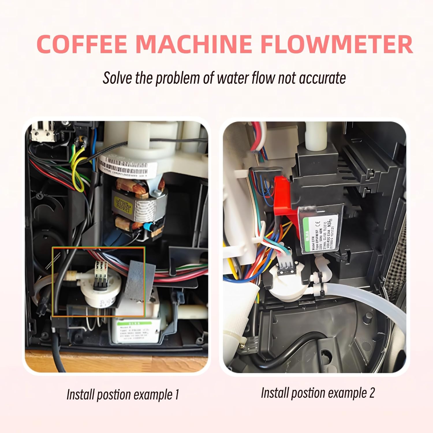 Flowmeter for Coffee Machine, Water Flow Parts for Espresso Maker Compatible With Breville Sage barista express Impress 875/870/878/876/880