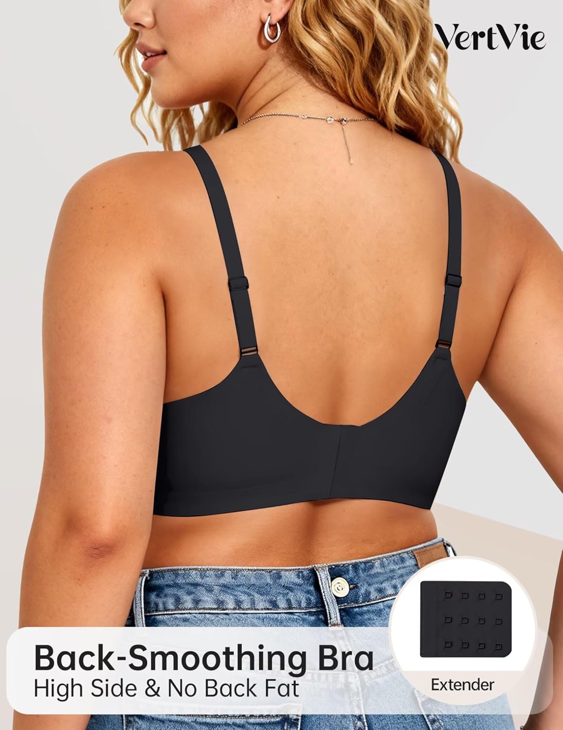 Vertvie Bras for Women Wireless Comfortable Push Up Bra Scalloped Seamless Full Coverage No Underwire Supportive T Shirt Bras - Image 4