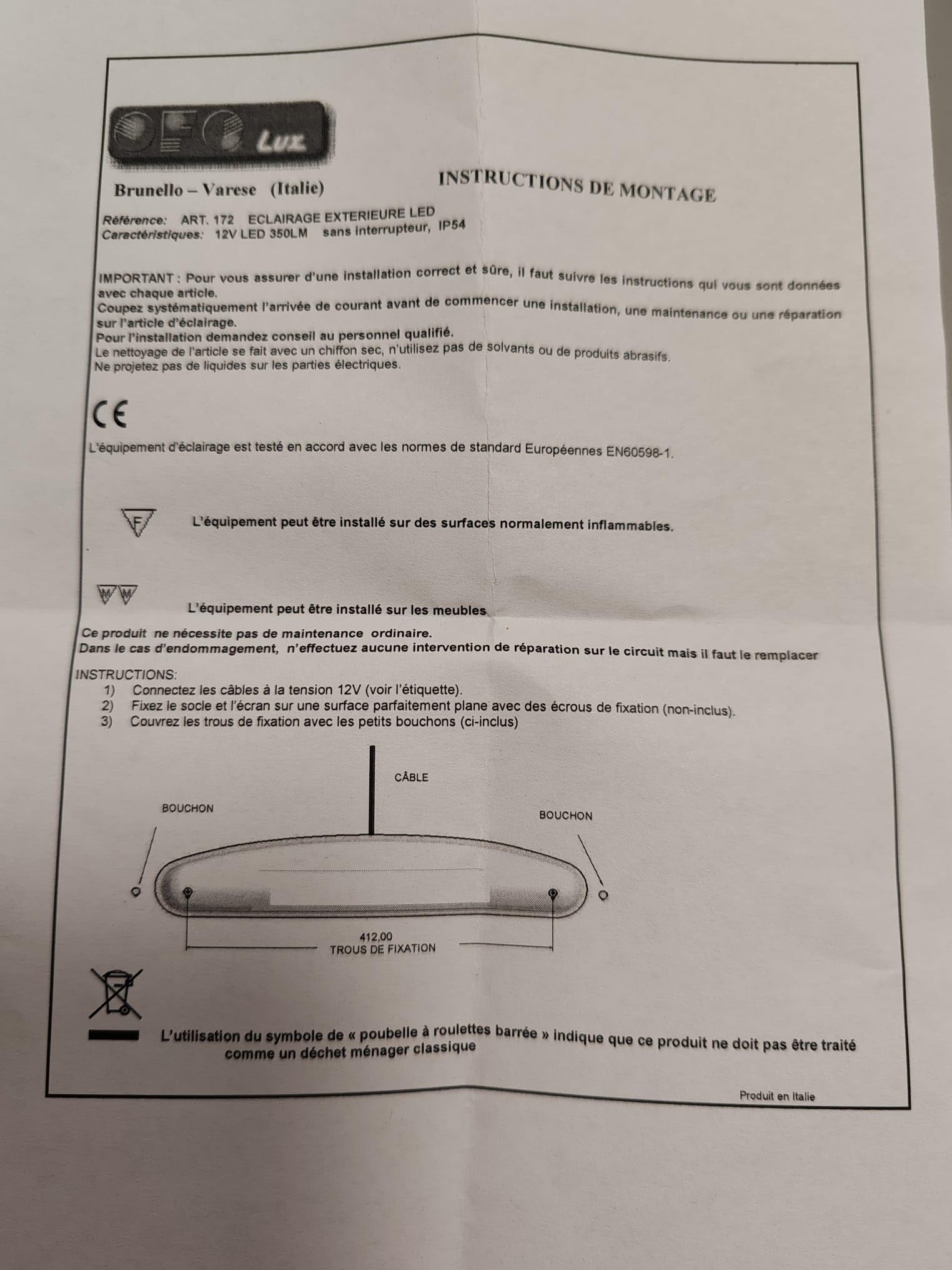 Plafoniera per esterno veranda camper ultra luminosa a led made in Italy