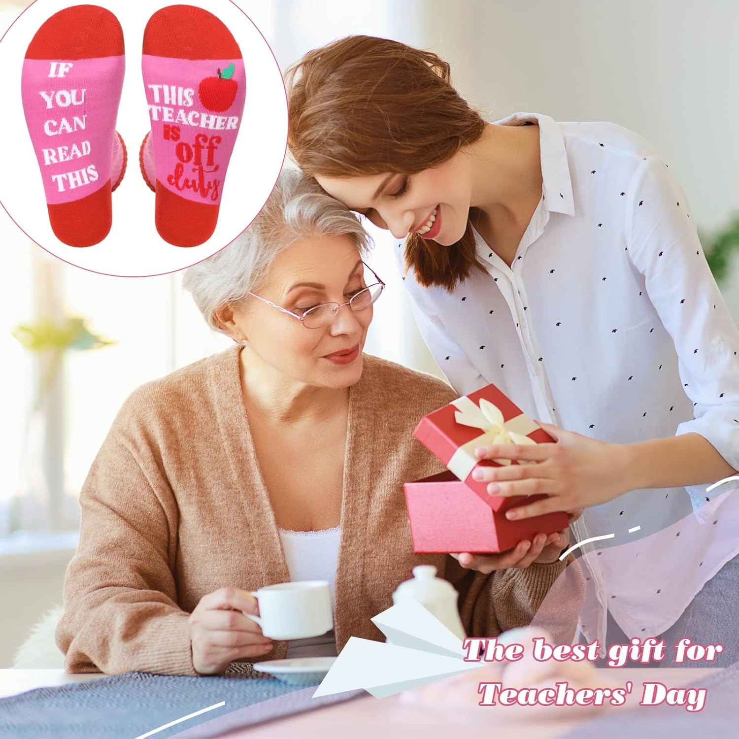 Crowye 12 Pairs Women Teacher Funny Crew Socks for Nurse Novelty Cotton Socks Appreciation Gift - Image 6